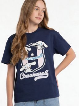 max - Girls Oversized Cinnamoroll T-Shirt Navy Blue