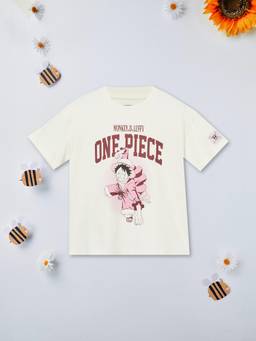 max - Girls Printed T-Shirt Off White