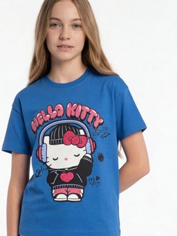 max - Girls Hello Kitty Oversized T-Shirt Blue