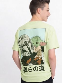 max - Boys Star Wars Print Oversized T-Shirt Green