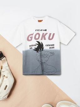 max - Boys Goku Print T-Shirt White