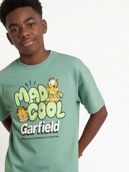 max - Boys Garfield Printed T-Shirt Green