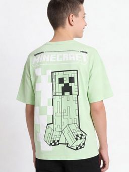 max - Boys Minecraft Print T-Shirt Green