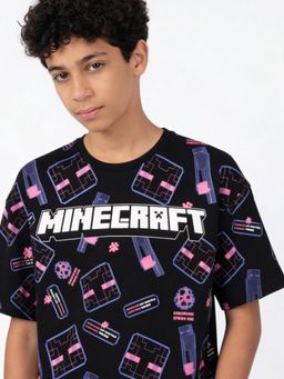 max - Boys Minecraft Print Oversized T-Shirt Multi-Color