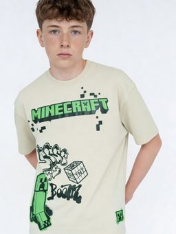 max - Boys Minecraft T-Shirt Beige