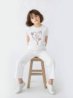 max - Girls Printed T-Shirt White