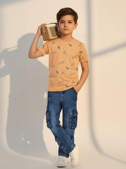 max - Boys Printed T-Shirt Orange