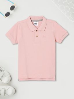 max - Boys Textured Polo T-Shirt Pink