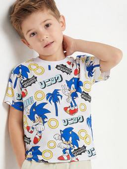 max - Boys Sonic Print T-Shirt White