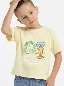 max - Boys Garfield Print T-Shirt Yellow