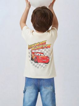 max - Boys Lightning Mcqueen Printed T-Shirt Grey