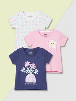 max - Girls Printed T-Shirt Multi-Color