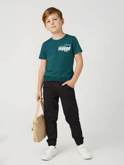 max - Boys Printed Oversized T-Shirt Green