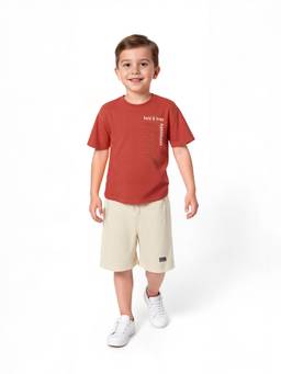 max - Boys Embossed T-Shirt Rust
