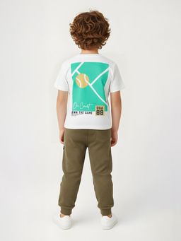 max - Boys Printed Oversized T-Shirt White