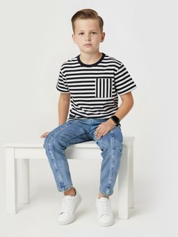max - Boys Striped Oversized T-Shirt Multi-Color