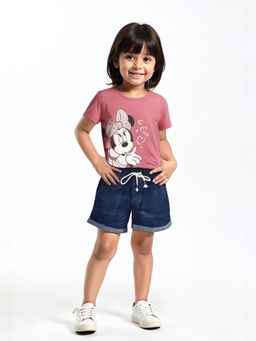 max - Girls Minnie Print T-Shirt Pink