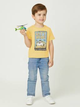 max - Boys Graphic Print T-Shirt Yellow