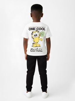 max - Boys Garfield Print Oversized T-Shirt White