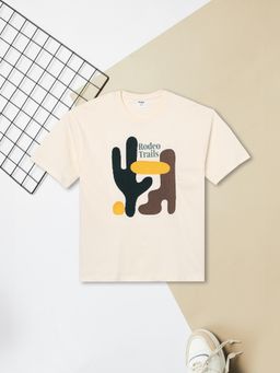 max - Boys Printed T-Shirt Off White