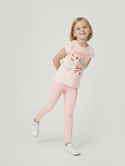 max - Girls Printed T-Shirt Peach