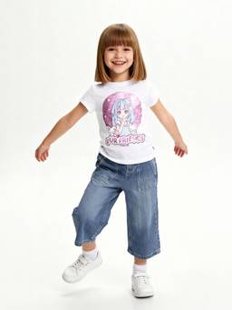 max - Girls Printed T-Shirt White