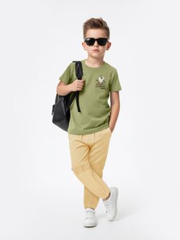max - Boys Placement Print T-Shirt Olive