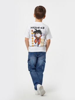 max - Boys Dragon Ball-Z Print Oversized T-Shirt White