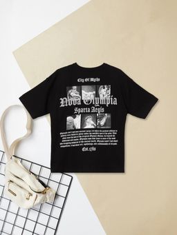 max - Boys Printed T-Shirt Black