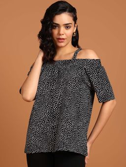 Saffe - Short Sleeves Top with Smoking Wear Black