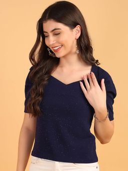 Saffe - Glittered Top with Half Sleeves