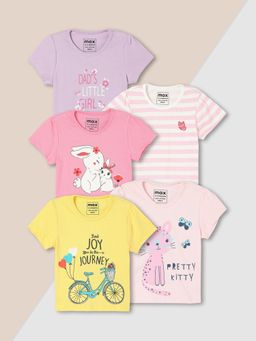 max - Girls Graphic Printed T-Shirt Multi-Color
