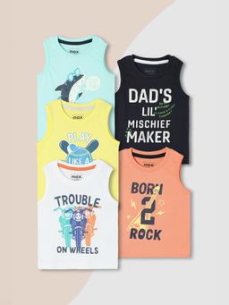 max - Boys Printed Sleeveless T-Shirt Multi-Color