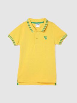 max - Boys Contrast Tipping Polo T-Shirt Yellow