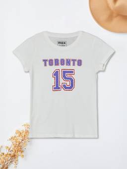 max - Girls Printed T-Shirt White
