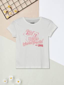 max - Girls Printed T-Shirt White