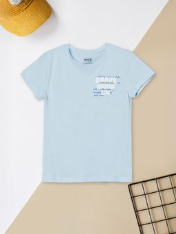max - Girls Printed T-Shirt Blue