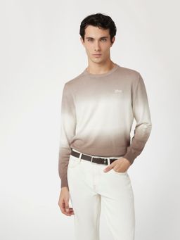 Guess - Men Brown Ombre Round Neck Sweatshirt