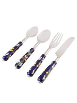 Miah Decor - Hand-Painted Stainless Steel & Ceramic Table Cutlery Set
