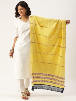 ArtEastri - Yellow Khesh Kantha Cotton dupatta