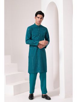 Barara Ethnic - Teal Treasure Kurta with Pyjama (Set of 2)