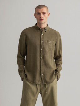 GANT - Olive Solid Casual Shirt