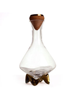 Shaze - Crystal Glass Alchemist with Arch Gold Decanter with Base