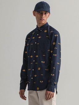 GANT - Blue Printed Casual Shirt