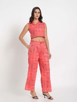 KAMLIE - Orange Printed Cotton Co-Ord Set