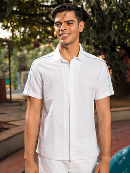KINGDOM OF WHITE - CUBANIA - Half Sleeves Sleeves Shirt With Resort Collar