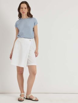 FableStreet - White Pure Cotton Skort