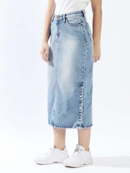 Hubberholme - Blue Cotton Skirt