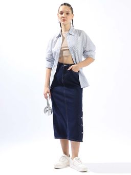 Hubberholme - Blue Cotton Skirt