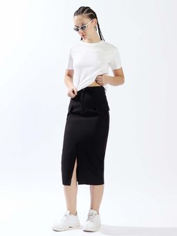 Hubberholme - Black Polyester Blend Skirt
